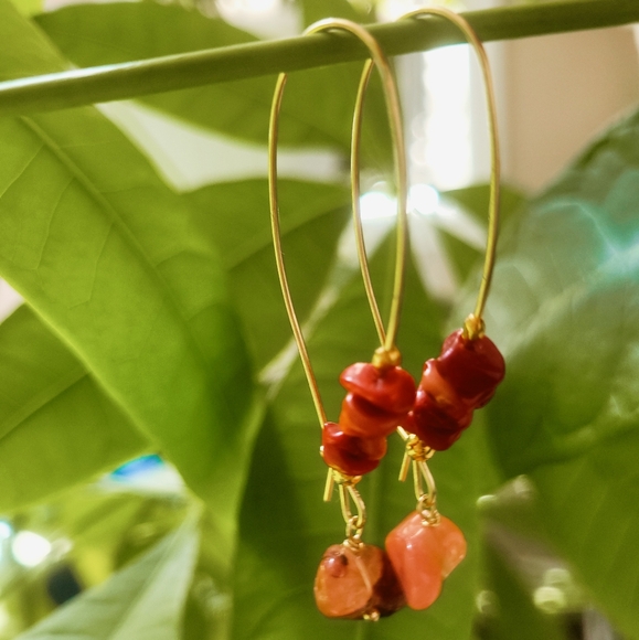 Handmade Gemstone drop earrings - Picture 1 of 4